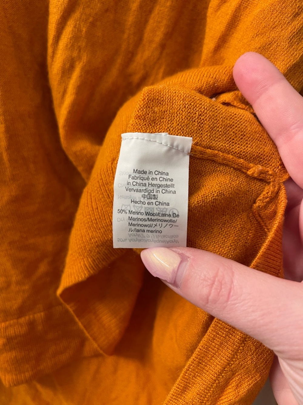 Madewell lightweight wool blend Orange Scoop Neck Sweater - Picture 4 of 5
